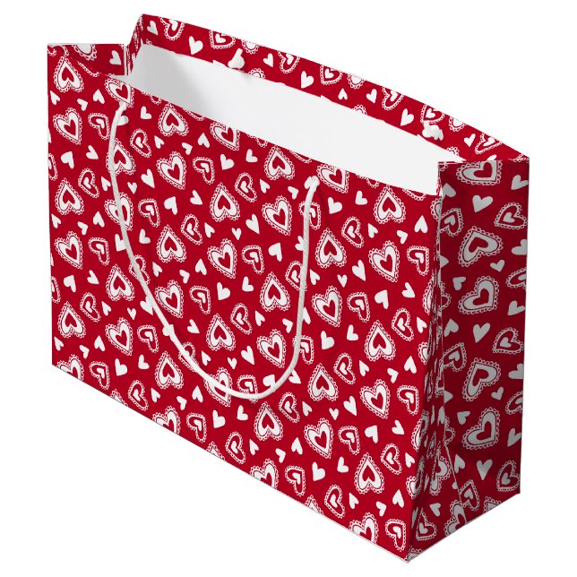 Grand Sac Cadeau Motif de la Saint Valentin (Dos Angle)