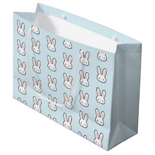 Grand Sac Cadeau Motif de lapin visage de lapin mignon