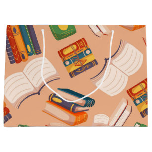 Grand Sac Cadeau Motif de livre