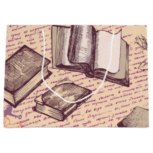 Grand Sac Cadeau Motif de livre