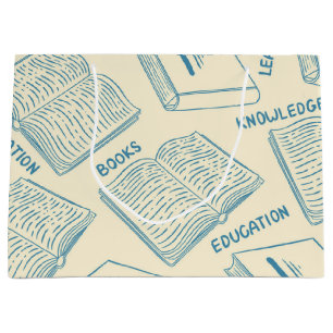 Grand Sac Cadeau Motif de livre