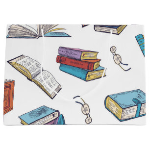Grand Sac Cadeau Motif de livre