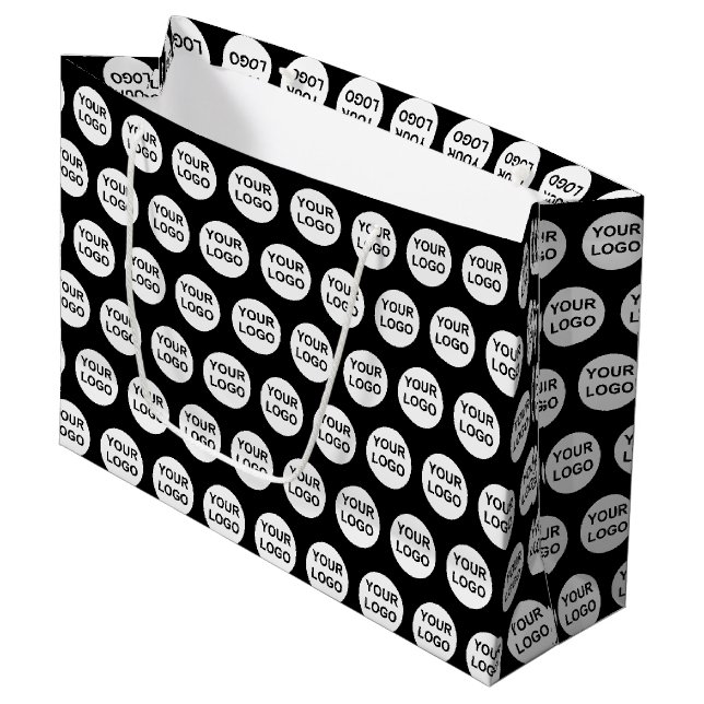 Grand Sac Cadeau Motif de logo personnalisé (Devant Angle)