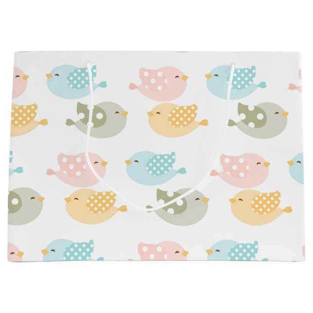 Grand Sac Cadeau Motif de l'oiseau des enfants infantiles de beau (Devant)