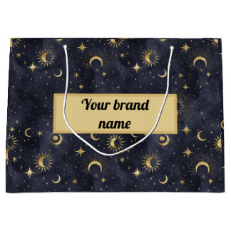Grand Sac Cadeau Motif de nuit abstrait céleste