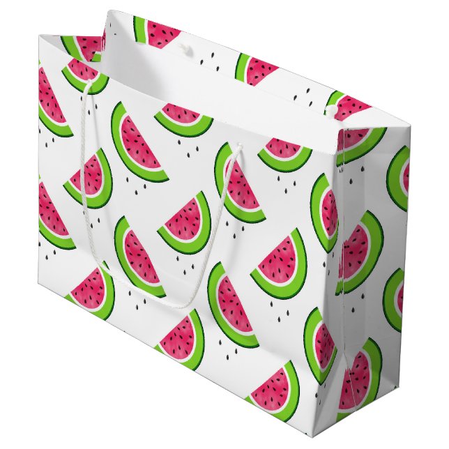 Grand Sac Cadeau Motif de pastèque 2 (Devant Angle)