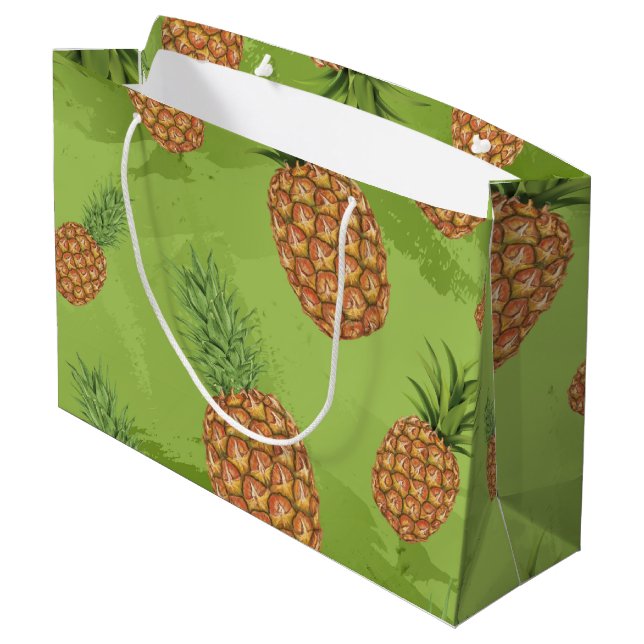 Grand Sac Cadeau Motif de pomme de pin aquarelle 4 (Dos Angle)