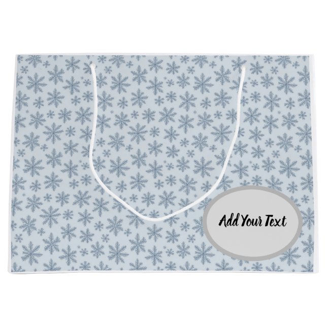 Grand Sac Cadeau Motif de snowflakes (Devant)