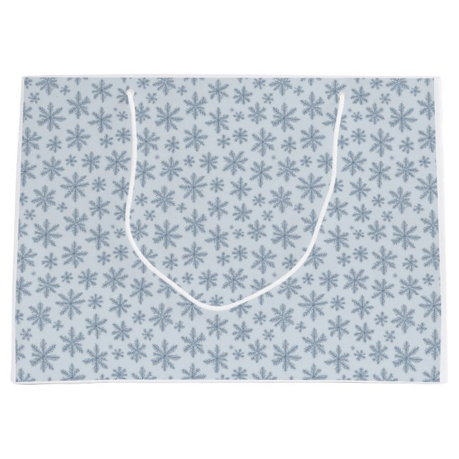 Grand Sac Cadeau Motif de snowflakes (Devant)