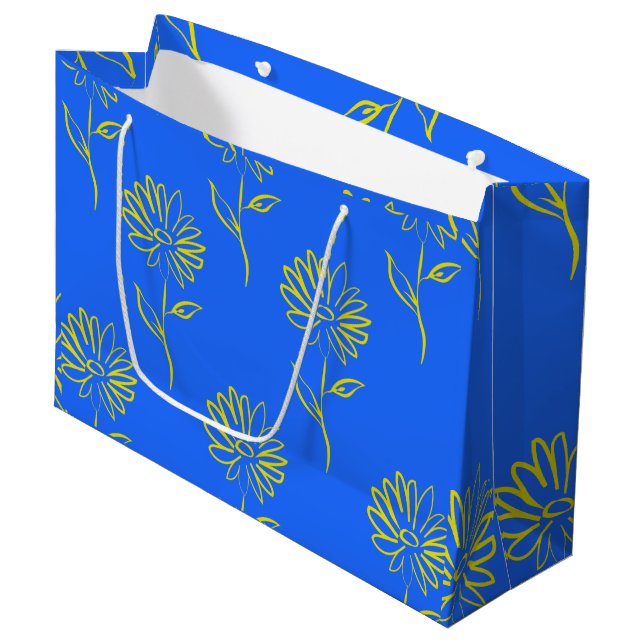 Grand Sac Cadeau Motif de tournesol jaune (Devant Angle)