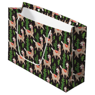Grand Sac Cadeau Motif décoré mignon de lamas