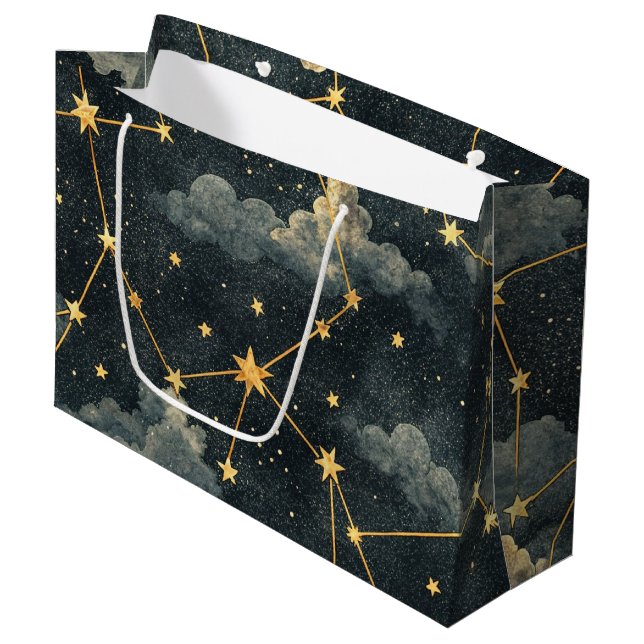 Grand Sac Cadeau Motif d'étoile de constellation céleste (1) (Devant Angle)
