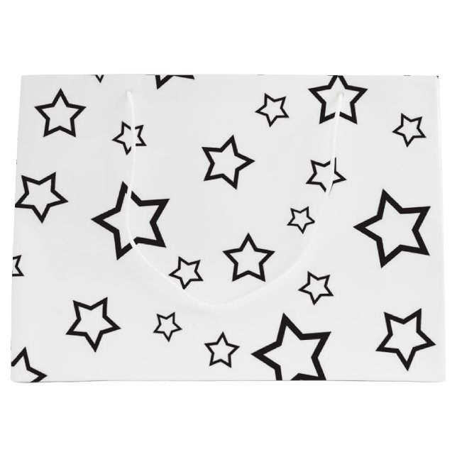 Grand Sac Cadeau Motif d'étoiles (Devant)