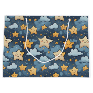 Grand Sac Cadeau Motif d'étoiles