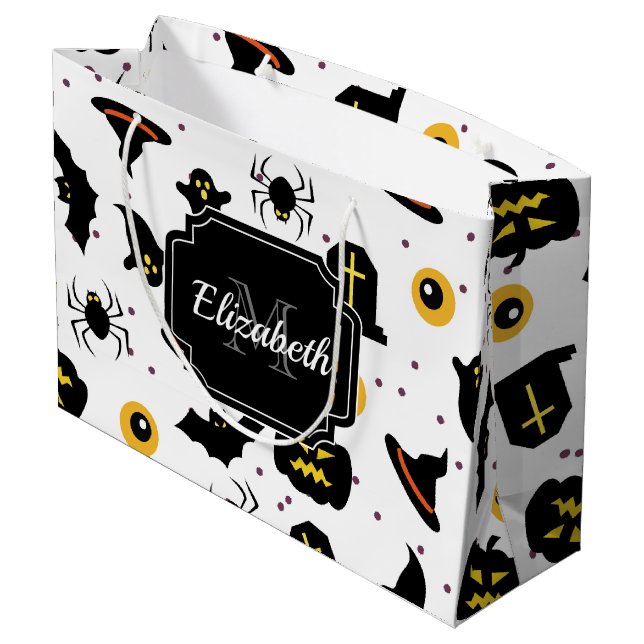 Grand Sac Cadeau Motif d'Halloween (Dos Angle)