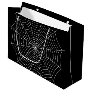 Grand Sac Cadeau Motif d'Halloween noir et blanc