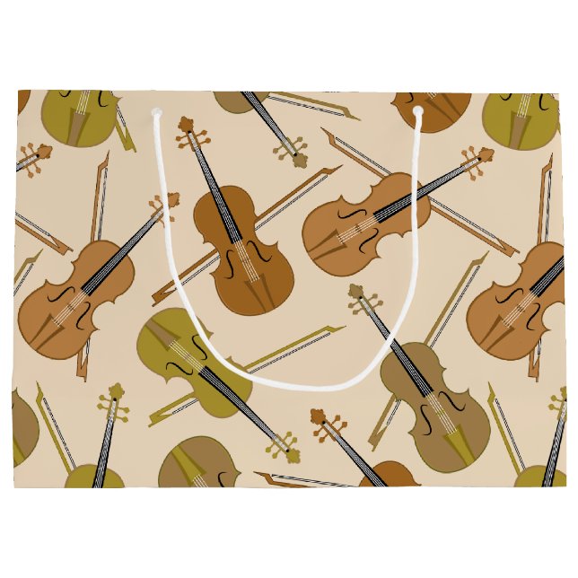 Grand Sac Cadeau Motif d'impression de violon (Dos)