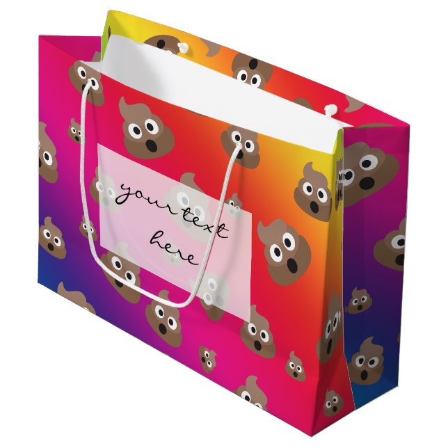 Grand Sac Cadeau Motif Emoji Casse-Ciel (Devant Angle)