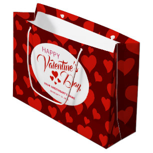 GRAND SAC CADEAU MOTIF HEUREUSE SAINTE-VALENTIN ROMANTIQUE DES COEU