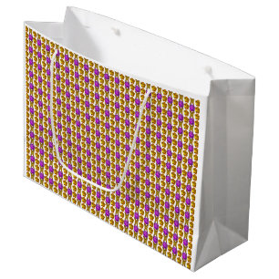 Grand Sac Cadeau Motif jaune pourpre