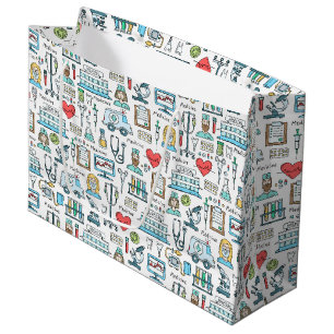 Grand Sac Cadeau Motif Médicale de conception