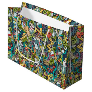 Grand Sac Cadeau Motif Médicale d'icône d'art abstrait