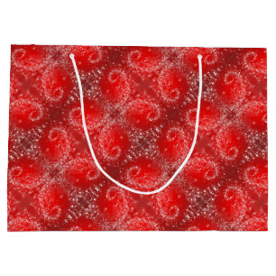 Grand Sac Cadeau Motif moderne Red Snowflake