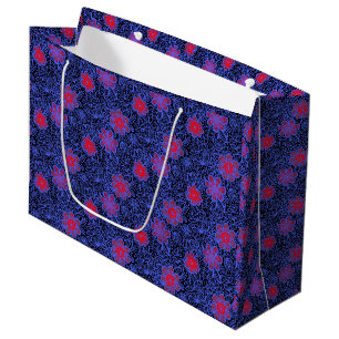 Grand Sac Cadeau motif plante A13.b BG noir