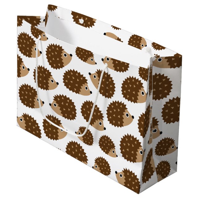 Grand Sac Cadeau Motif sans couture de hérissons (ver.6) (Devant Angle)