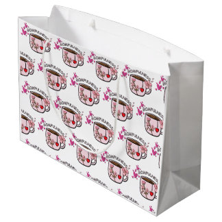 Grand Sac Cadeau Motif sans couture de tasse de thé floral Momfulne