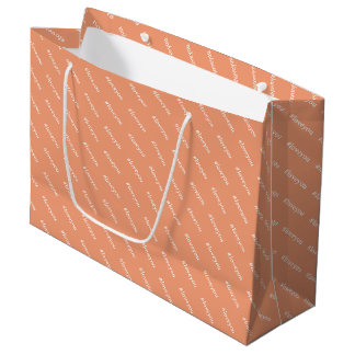 Grand Sac Cadeau Motif tendance blanc Blush Message mignon