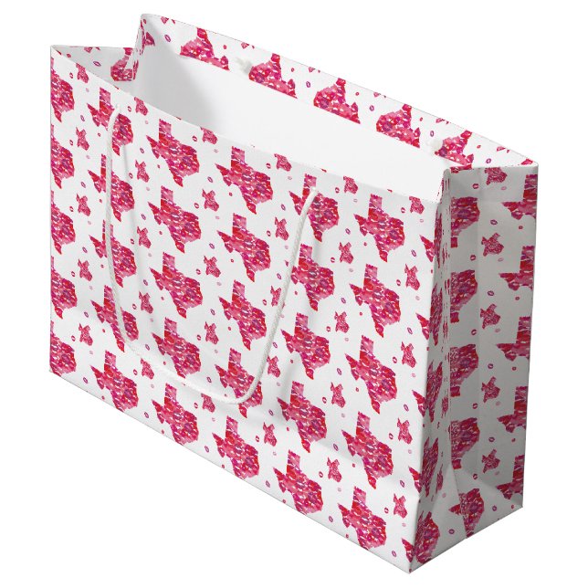 Grand Sac Cadeau Motif Texas Kisses (Devant Angle)