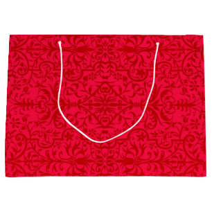 Grand Sac Cadeau Motif victorien rouge