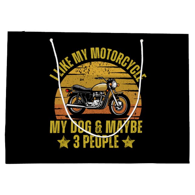 Grand Sac Cadeau Moto-chien (Dos)