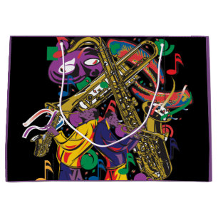 Grand Sac Cadeau Musique bariolée de la Nouvelle-Orléans de Fest