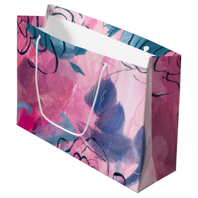Grand Sac Cadeau Musique intérieure - Croquis floral (Devant Angle)