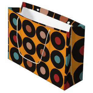 Grand Sac Cadeau Musique Retro Vintage Vinyl Records