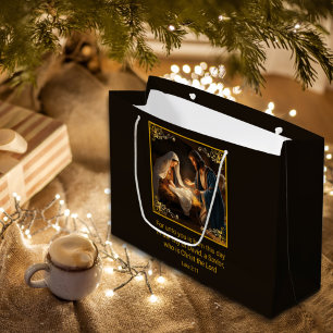 Grand Sac Cadeau Nativité de Noël Sainte Famille Religieuse