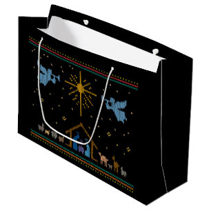 Grand Sac Cadeau Nativité Nue Vilaine Chéri de Noël Chrétien