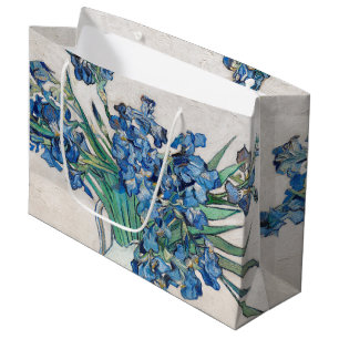 Grand Sac Cadeau Nature morte au vase avec iris de Vincent van Gogh