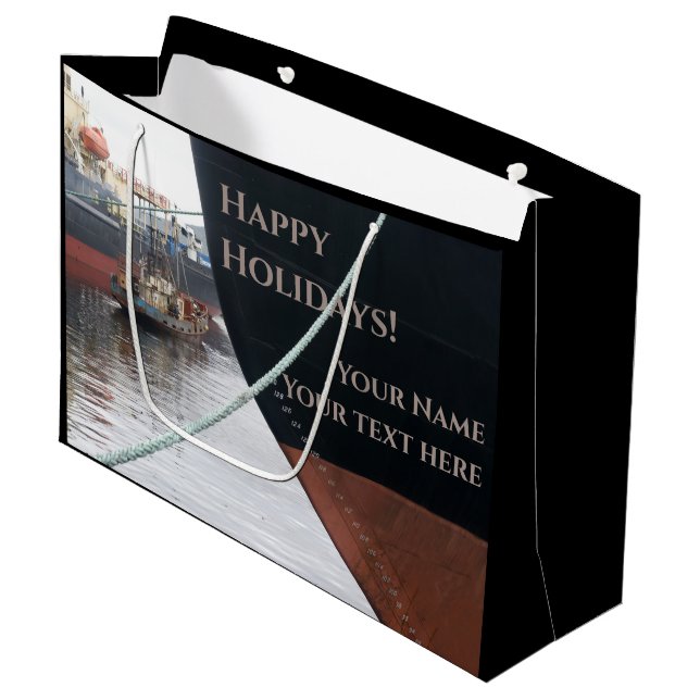 Grand Sac Cadeau Navires (Devant Angle)