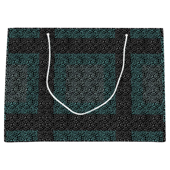 Grand Sac Cadeau Nets motif 2 tons.b Black BG (Devant)