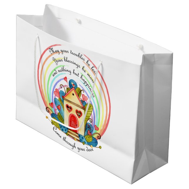 Grand Sac Cadeau New Home Blessings (Devant Angle)