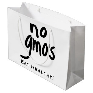 Grand Sac Cadeau No OGM's Mange Healthy Black on White