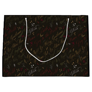 Grand Sac Cadeau Noël Carol Botanical