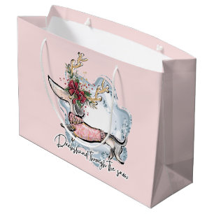 Grand Sac Cadeau Noël Dachschund à travers le chien de fête des nei