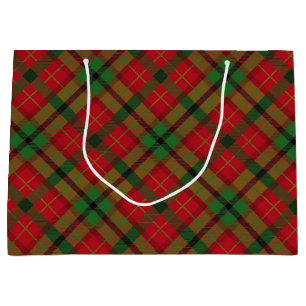 Grand Sac Cadeau Noël de fête de vacances de plaid de tartan