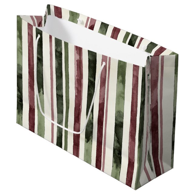 Grand Sac Cadeau Noël des Grandes Burgunes Vertes (Devant Angle)