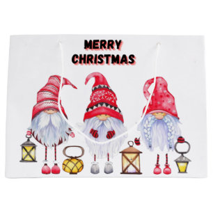 Grand Sac Cadeau Noël Gnome 