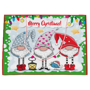 Grand Sac Cadeau Noël / Gnomes cadeau Fourre-tout